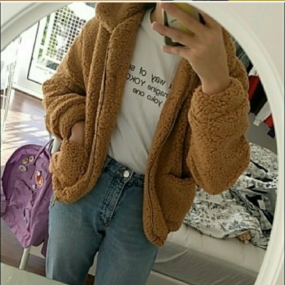 1 Small Left ⚠ NWTS Hunter Green Teddy Bear Jacket - Picture 7 of 8